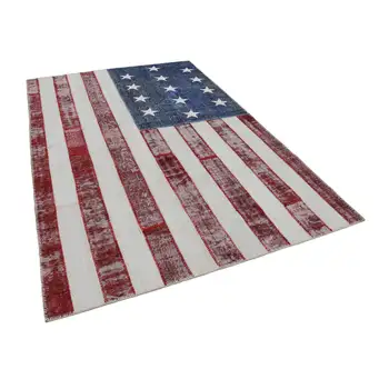 

203x301 Cm Usa Handmade Flag Patchwork Rug-7x10 Ft