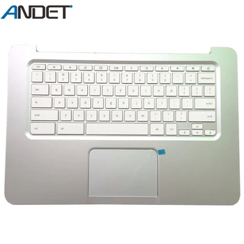 شراءجديد ل HP Chromebook 14 QX Palmrest غطاء لوحة المفاتيح قذيفة علبة علوية فضية