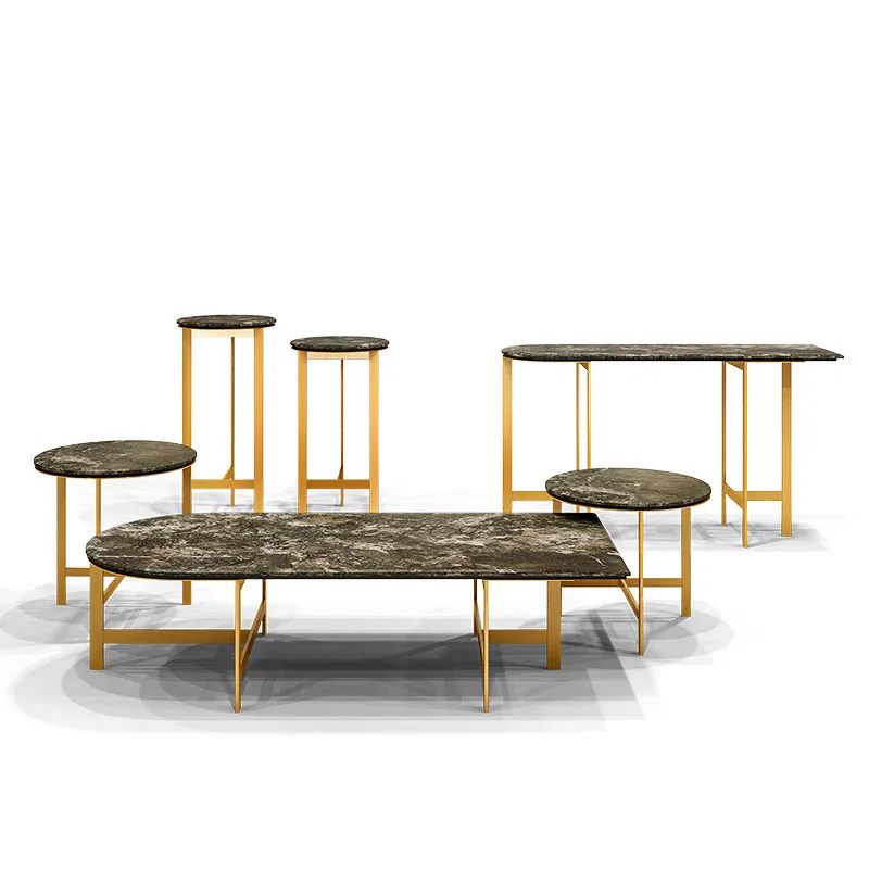 

Кофейный столик для гостиной комбинированного размера мраморный матовый латунный цветной металлический может быть изготовлен на заказ кофейный столик