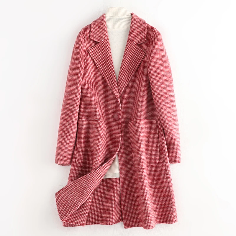 

2019 Spring and Autumn Women's Classic Solid Patchwork Long Overcoat Female Ladies Elegant Double Breasted Loose Trench Coat