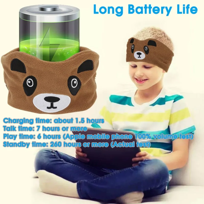 For Bluetooth Headset Animal Headband Sleep Eye Mask Little Bear Hat Help Sleeping Bluetooth Cap