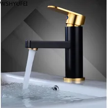 Роскошный смеситель для ванной комнаты, черный позолоченный кран для ванной комнаты, покрытый розовым золотом, Космический алюминиевый кран для раковины, украшение оборудования