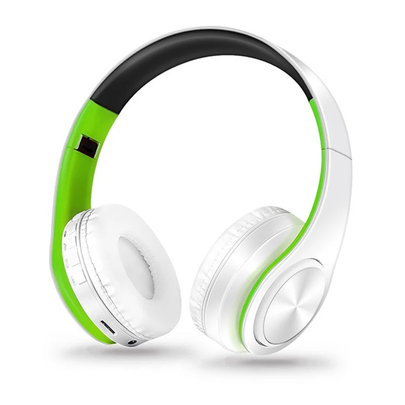 Модные Складные стерео аудио Mp3 Bluetooth гарнитура беспроводные наушники Поддержка SD карты с микрофоном S1 - Цвет: Green