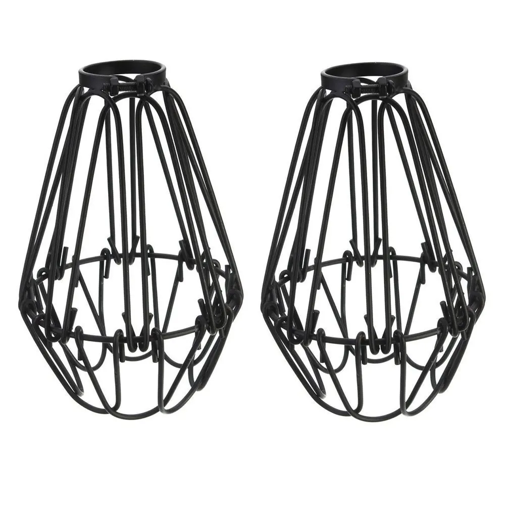 2PACK Black 1/2/4 шт. промышленных винтажный абажюр кулон плафон для лампы металлическая проволочная сетка лампы защитный абажур для лампы крышки Лофт украшения дома D35 - Цвет корпуса: 2PACK Black