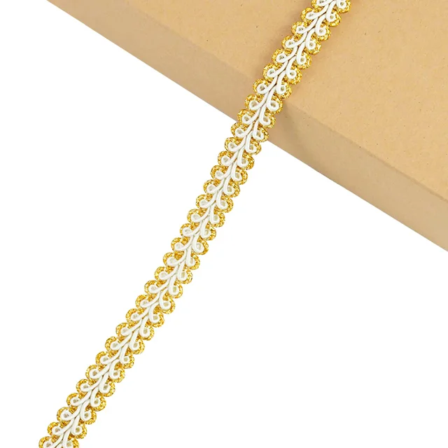 5yards Gold Silver Centipede Braided Lace Ribbon Sewing Fabric Trim DIY Clothes Handmade Accessories Wedding Party Decoration B02