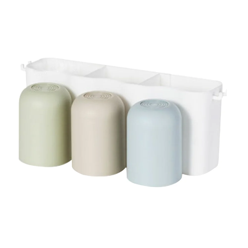Wall Mounted Clean Toothbrush Holder Storage Rack Space Saving Plastic Self Adhesive Dustproof Home Bathroom