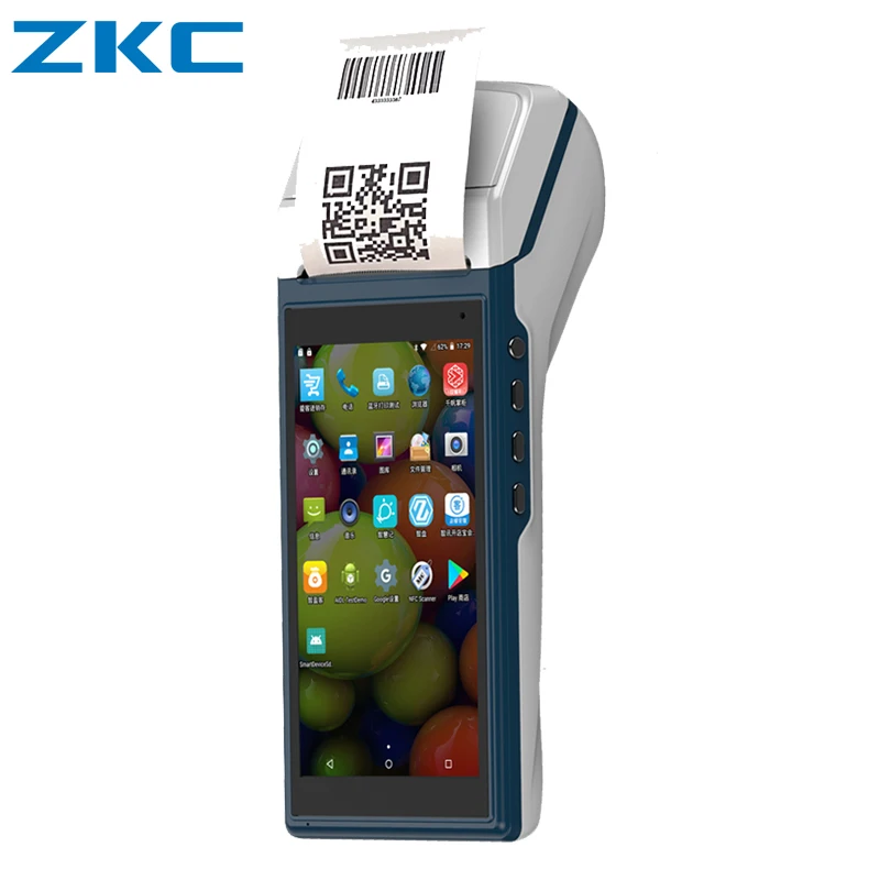 ZKC 5,5 дюймов сенсорный экран Горячая Распродажа wifi Bluetooth 3g USB NFC камера Android POS терминал со встроенным термопринтером