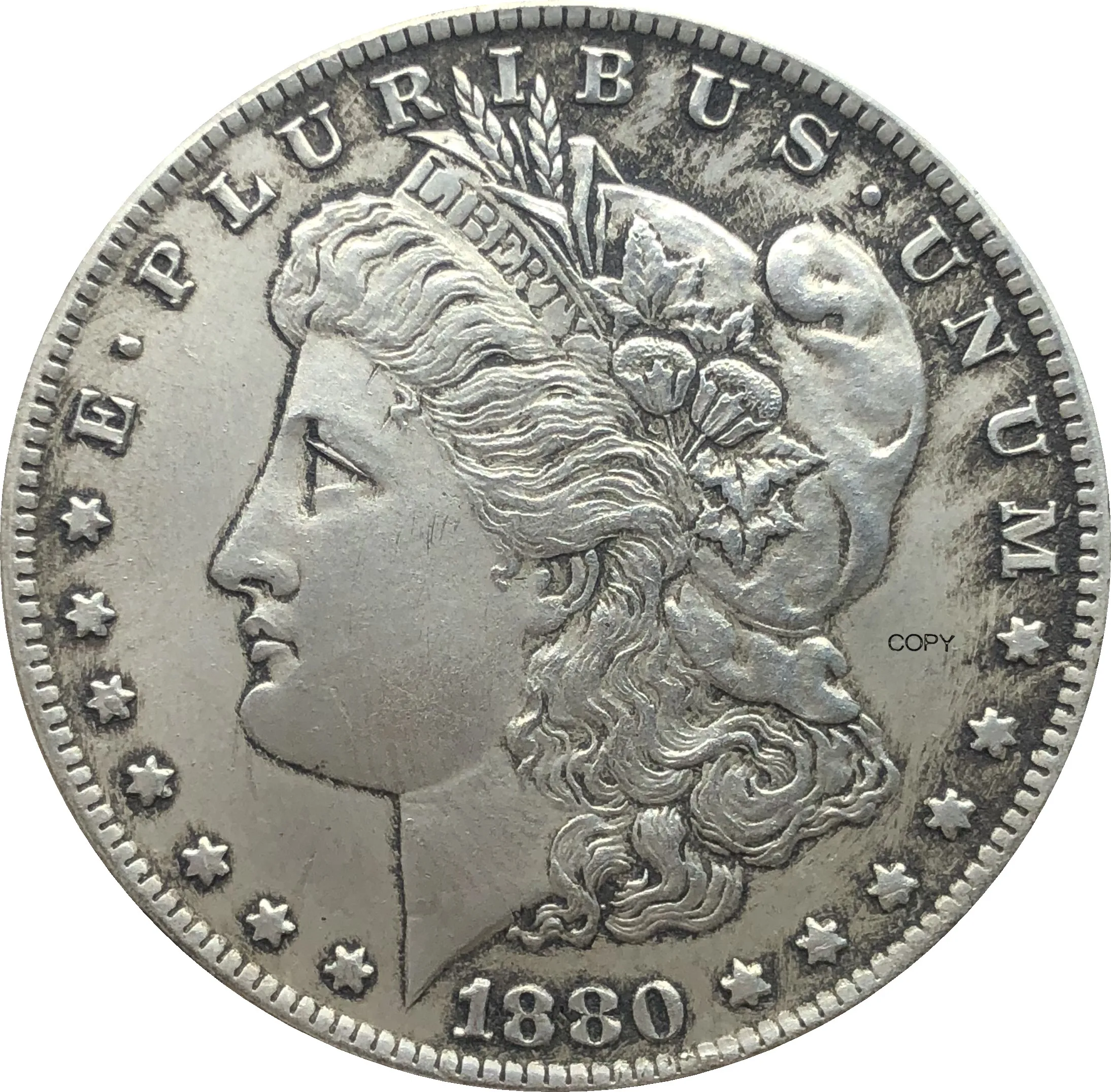 Соединенные Штаты Америки 1880 куб. См Морган один доллар США Монета свобода мельфик посеребренный в Бог мы доверяем копии монеты