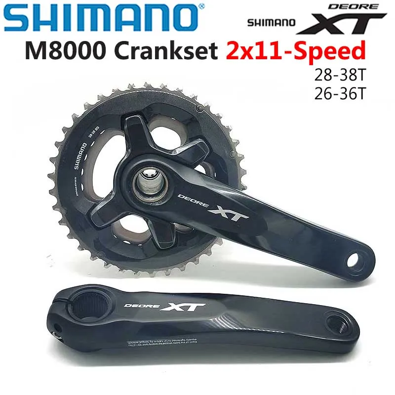 Shimano DEORE XT FC M8000 HOLLOWTECH II Crankset 2x11 Speed 36 26T 38 28T 170 мм аксессуары для горных