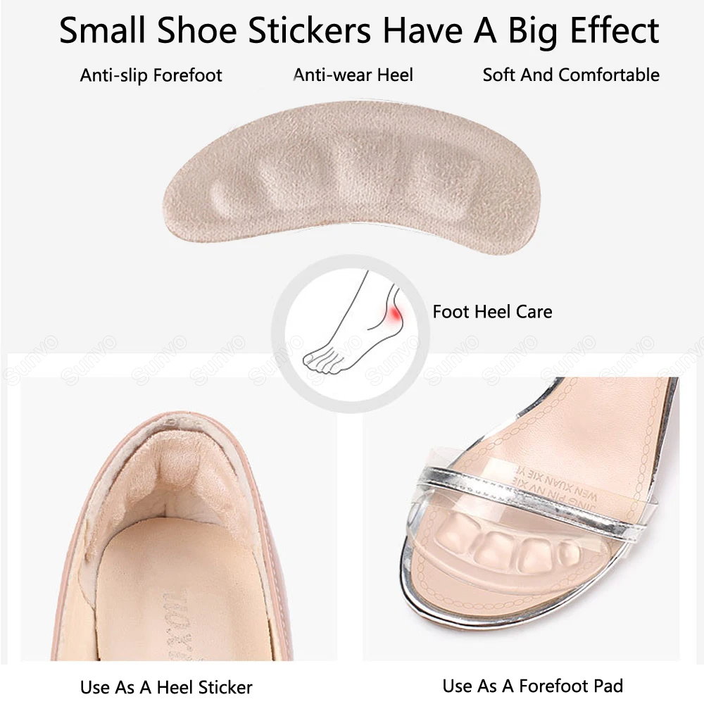 Silicone Pads Women's Shoes Non-slip Inserts Self-adhesive Forefoot Heel Gel Insoles Heels Sandals Anti-Slip Foot Pad