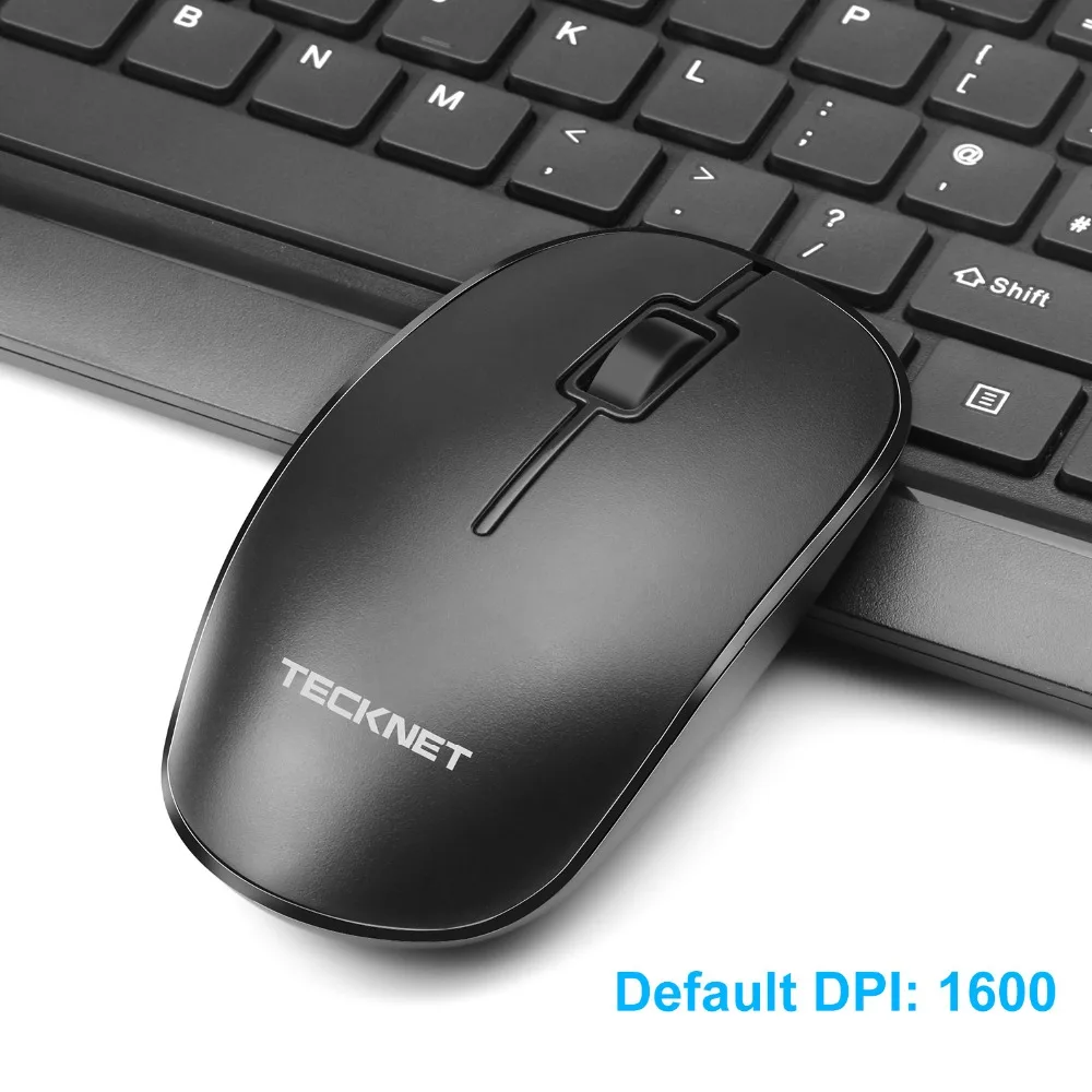 TeckNet 2,4 ГГц Беспроводная клавиатура и мышь комбо 107 клавиш эргономичный дизайн USB приемник клавиатура и мышь набор