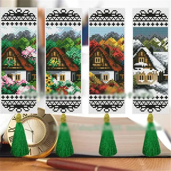 

hh-Craft Stich Cross Stitch Bookmark Christmas Plastic Fabric Needlework Embroidery Crafts Counted Cross-Stitching