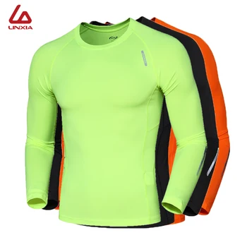 

New Men's Sports T-Shirts Fitness Running Shirt Quick Drying Soccer Ball Training Fitness Long Sleeved Jersey Tops Sportswear