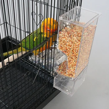 

Parrot Automatic Bird Feeder Food Container Dispenser Pet Parrot Auto Transparent Feeder Eco-Friendly House Type Bird Feeder