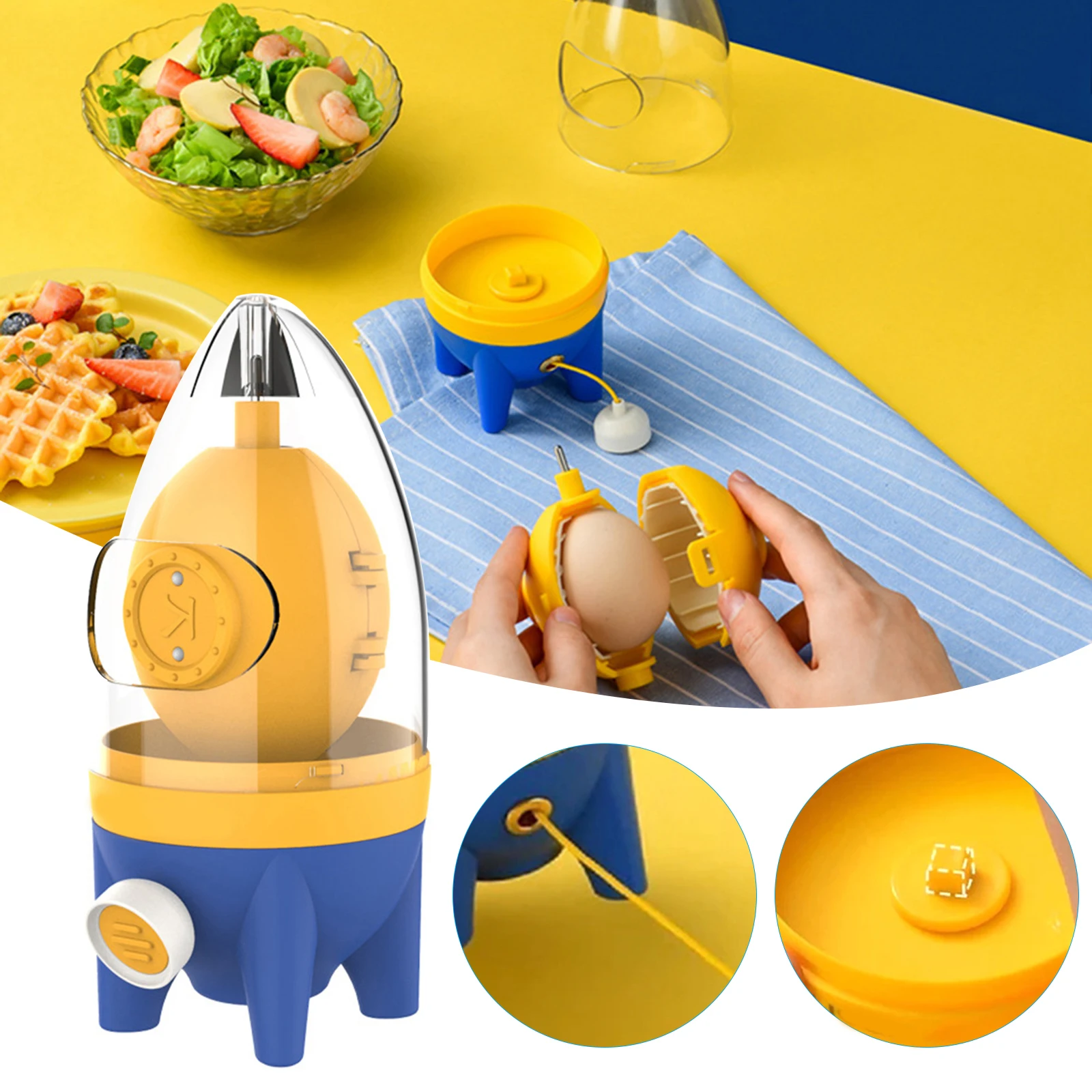 Manual Golden Egg Puller Scrambler Household White Yolk Mixer Kitchen Tool Mix Convenient Without Breaking Eggs | Дом и сад