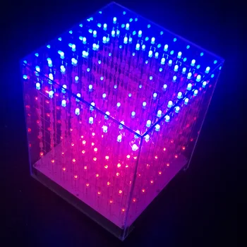 

8 x 8 x 8 3D Multicolor LED Light Cube Kit Infrared Remote Control Light Cube Gift - Finished Product