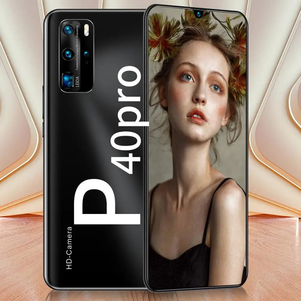 Global Version Mobile Phone P40PRO 7.7Inch Water Fingerprint Recognition Smartphone Face ID Snapdragon 855 Android 9.1 Cellphone
