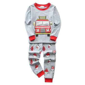 

Autumn Winter Kids Pajamas New Child Long Sleeve Sleepwear Suit Boys Casual Cartoon Digger Clothing Set for Children 2-7 Years
