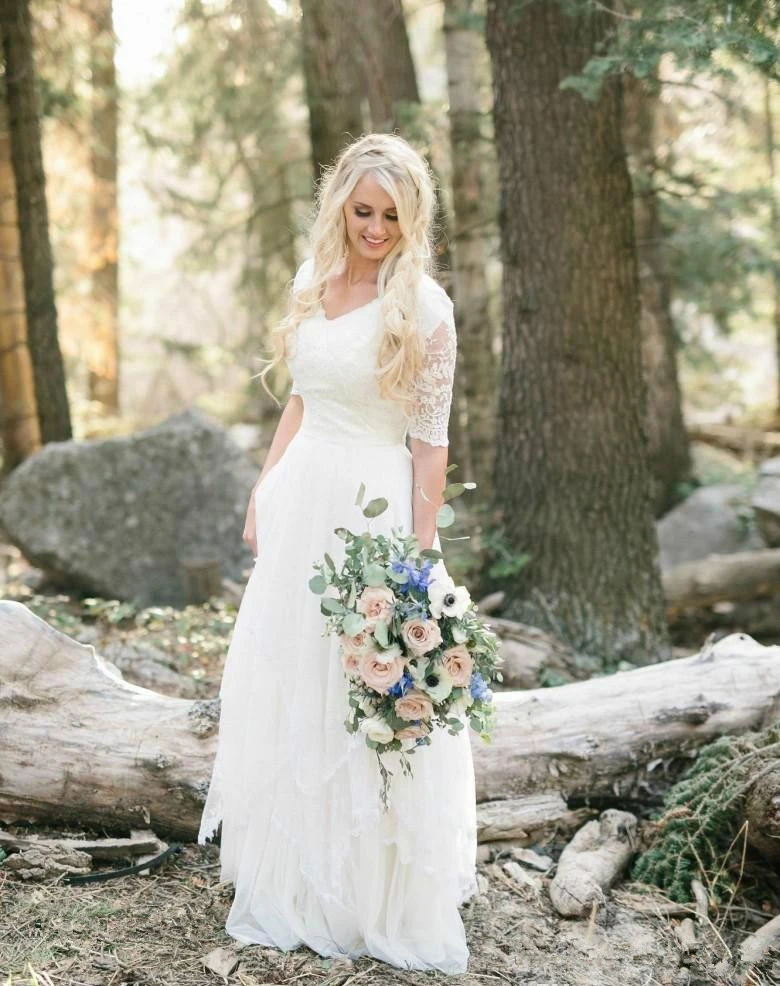 bohemian forest wedding dress
