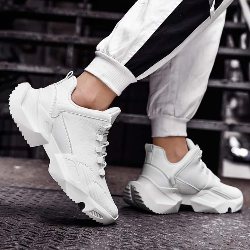 

2020 NewTrend Mens Running Shoes Leather Breathable Sneakers Men Outdoor Walking Sports Shoes