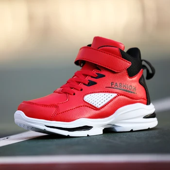 

Mudipanda Boys sports shoes 2019 autumn winter new high help children's basketball shoes student soft leather sneakers
