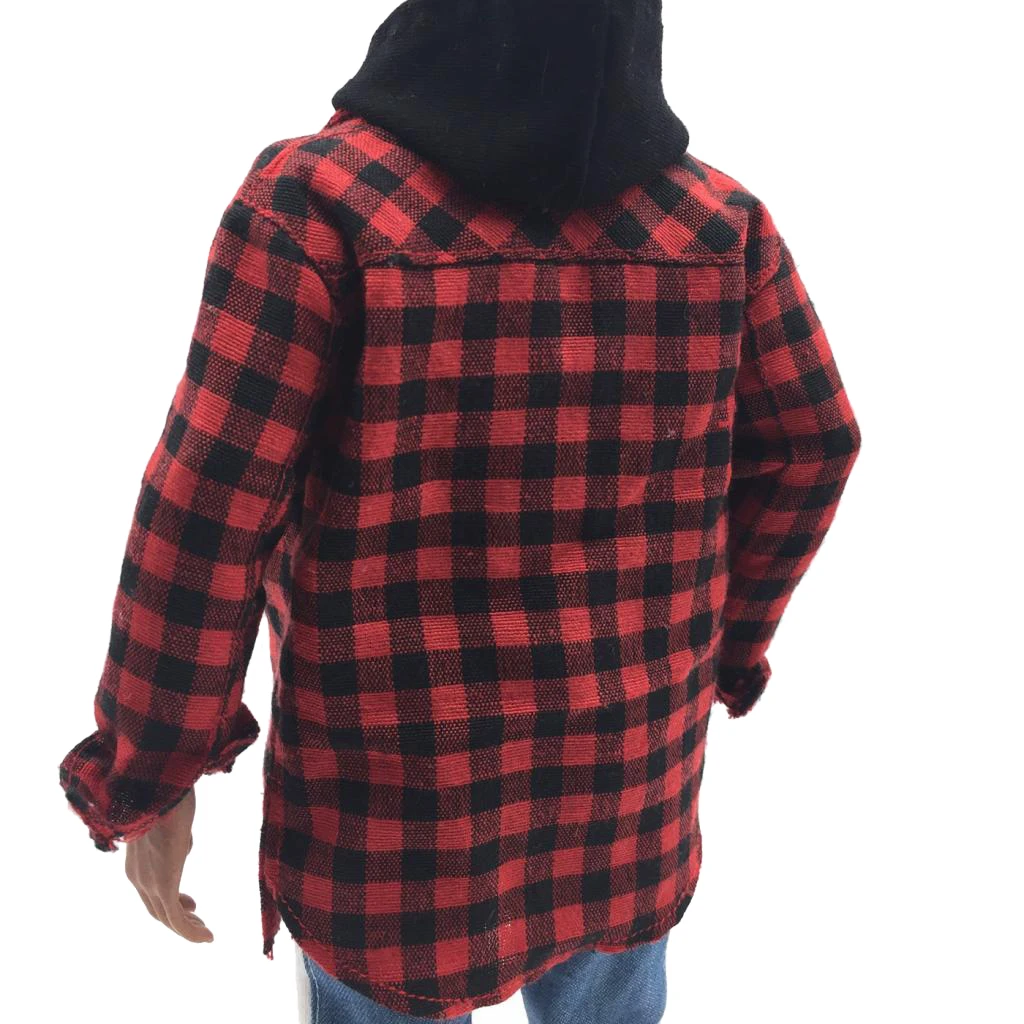 1/6 Scale Red Male Plaid Shirt Jacket Men Clothing for 12inch Action Figures Doll
