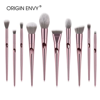 

ORIGIN ENVY 10Pcs New Chubby Pier Foundation Brush Gold Flat Cream Makeup Brushes Professional Cosmetic Brush Beauty Makeup Tool