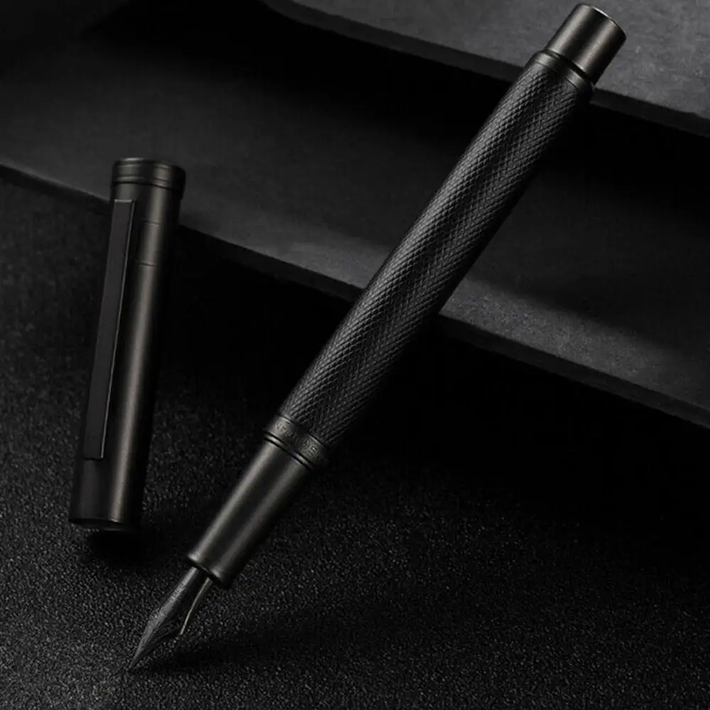 

VIVIDCRAFBlack Metal Fountain Pen Titanium Black EF/F/Bent Texture Tree Excellent Writing Nib For Business Office Beautiful N4G9