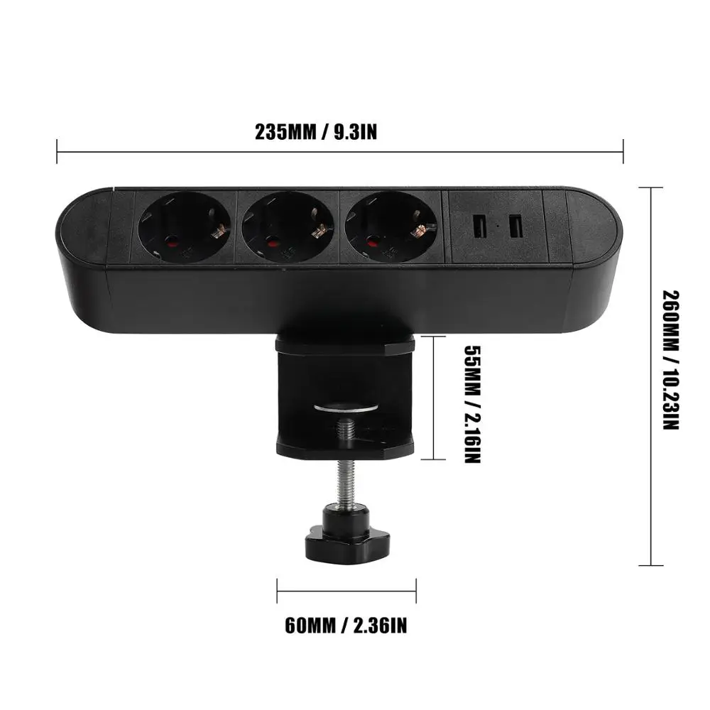 Высокое качество Многофункциональный USB Настольная розетка зажим свободное отверстие настольная офисная Рабочая станция розетки