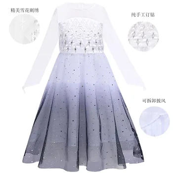 

Girls Elsa dress children cosplay Snow Queen birthday party costume children Anna birthday party princess dress new clothes