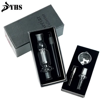 

Smoking Glass Pipe with Titanium Nail Smoking hand Pipes Tobacco pipe with Gift box for friend for father