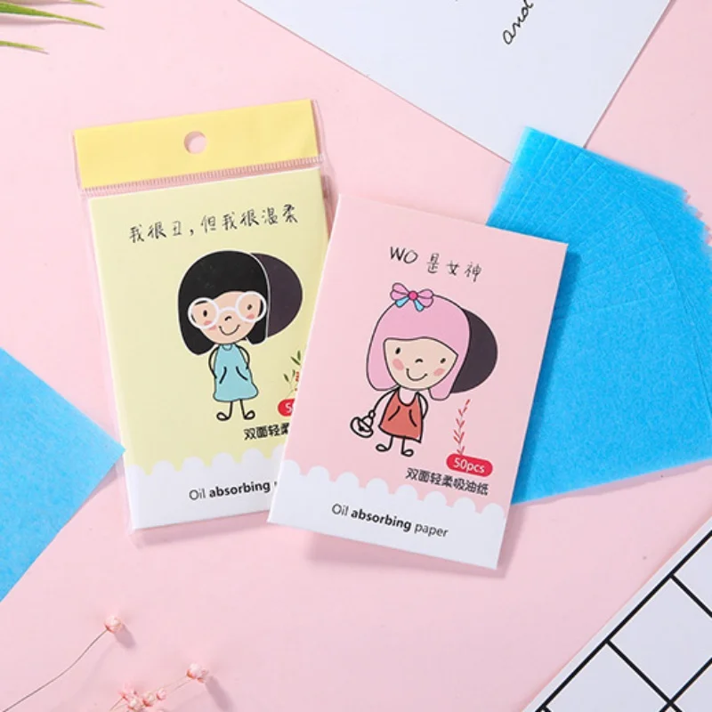 

50pcs Oil Absorbing Paper Cleansing Face Oil Control Absorbent Paper Beauty Makeup Tools Face Blotting Matting Tissue Yellow#