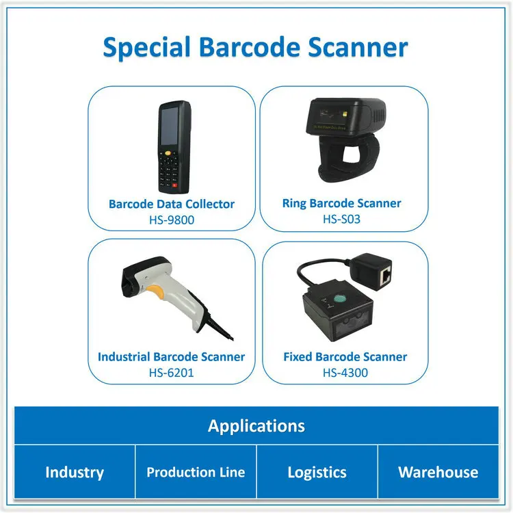 Wried PS/2 USB Safety Laser Handfree Barcode Scanner With Stand HS-6100S