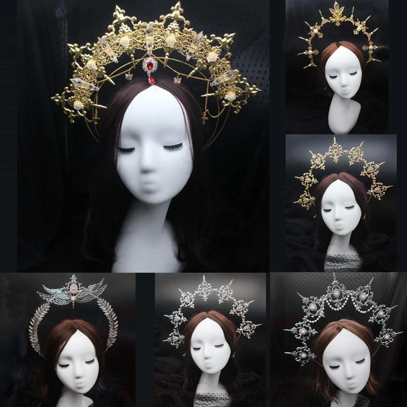 Тиара в готическом Стиле Лолита корона повязка на голову сделай сам материал