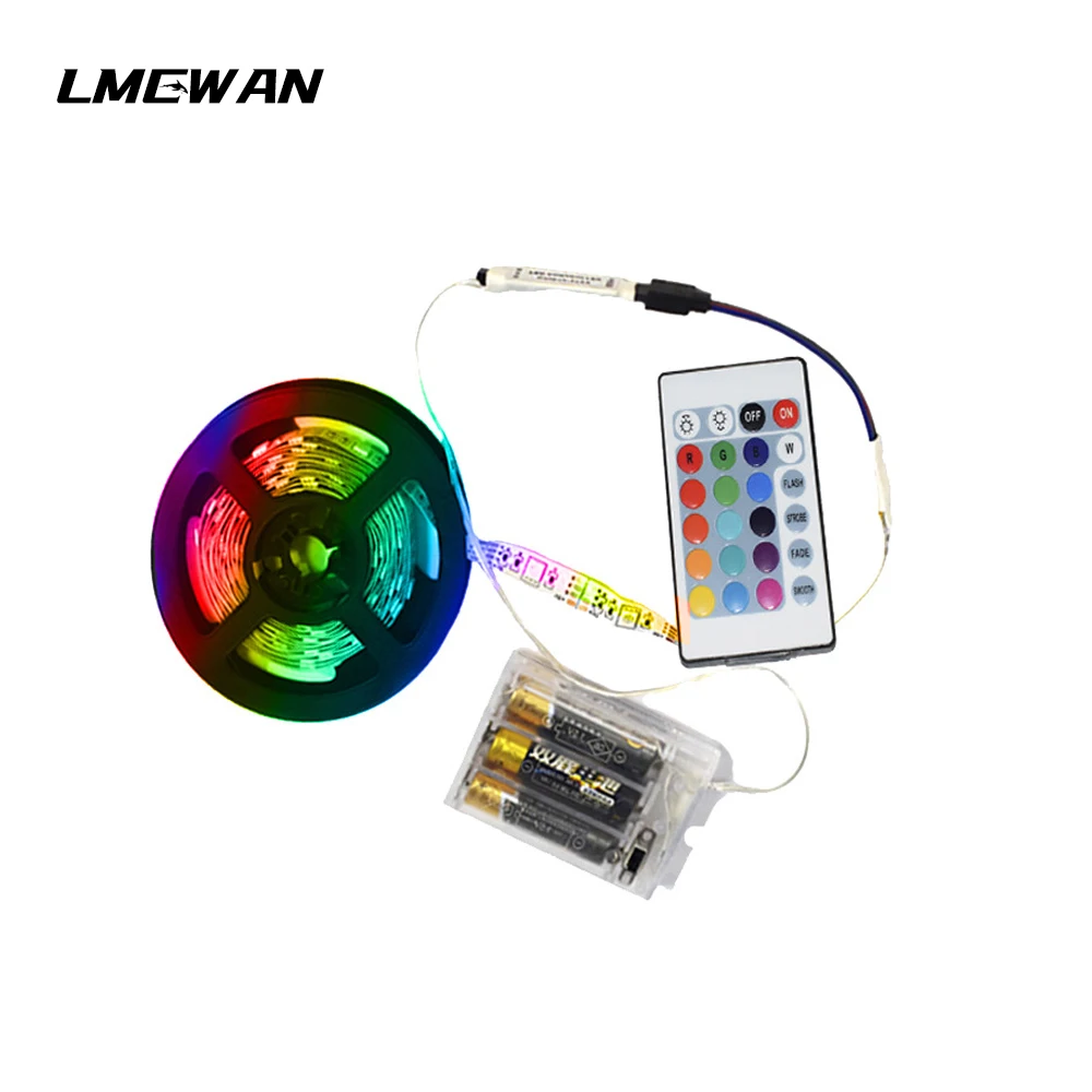 RGB led strip DC5V SMD5050 LED flexible waterproof light  battery power supply with remote control TV decoration lights lighting clip on fan 10000mah rechargeable battery fan with led lantern sturdy flexible tripod clip on for golf cart workout desk fan