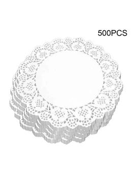 

500pcs Paper Doilies 7.5" Round Lace Delicate Center Cakes Crafts Decorating 2019 White