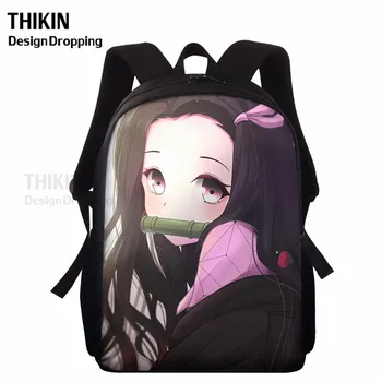 

THIKIN Demon Slayer School Backpack Hot Janpanese Anime Student School Bag For Girls Boys Teenager Knapsack Cosplay Book Bags