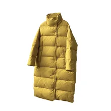 

2021 Winter Warm Coat Korean Loose Casual 90% White Duck Down Jacket Women's Long Sleeve Long Thick Coat