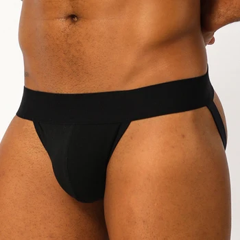 

Men Briefs Cotton Sexy Elastic Jock Strap Briefs G-String T-Back Knickers Solid Color Breathable Underwear Male Underpants New