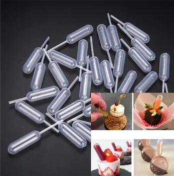 

50 Pcs/pack Ice Cream Jelly Milkshake Droppers Straw Dropper For Cake Disposable Straw Injector For Cupcake Dessert Baking Tools