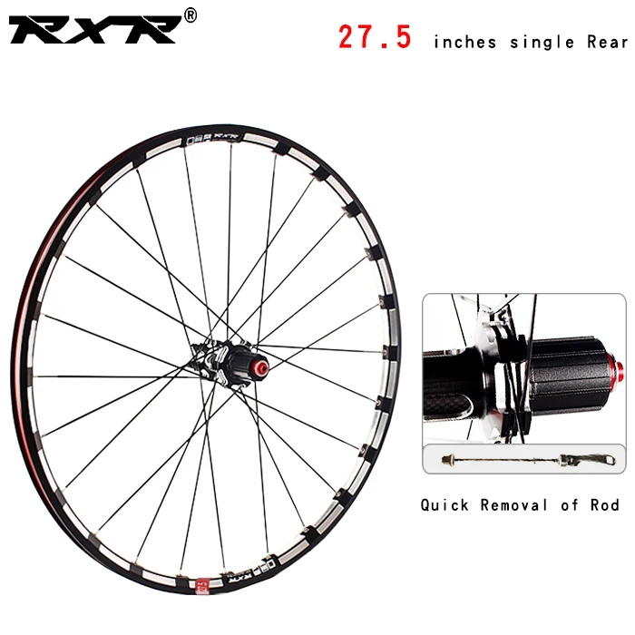 RXR 27," RX233 колесная карбоновая ступица MTB дисковый тормоз 5 подшипников комплекты велосипедных колес горный велосипед 7-11Speed через ось/QR MTB колеса - Цвет: 27.5 black  Rear  QR