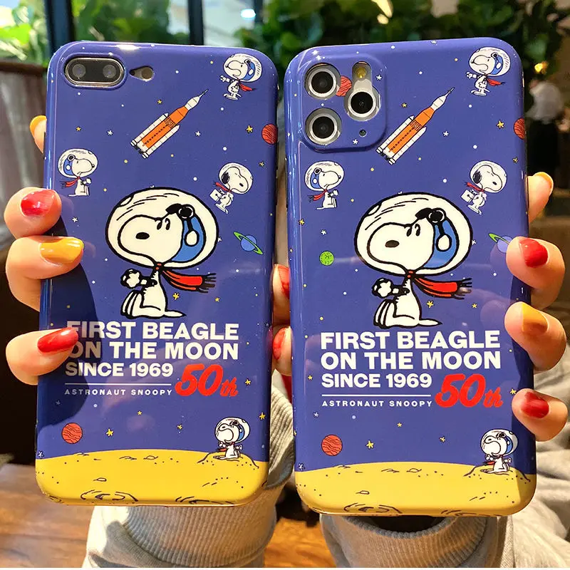 

Anime peanuts dog case for iphone11 First beagle on the Moon Apple x Smooth all-inclusive soft shell 7 8plus Limited back cover