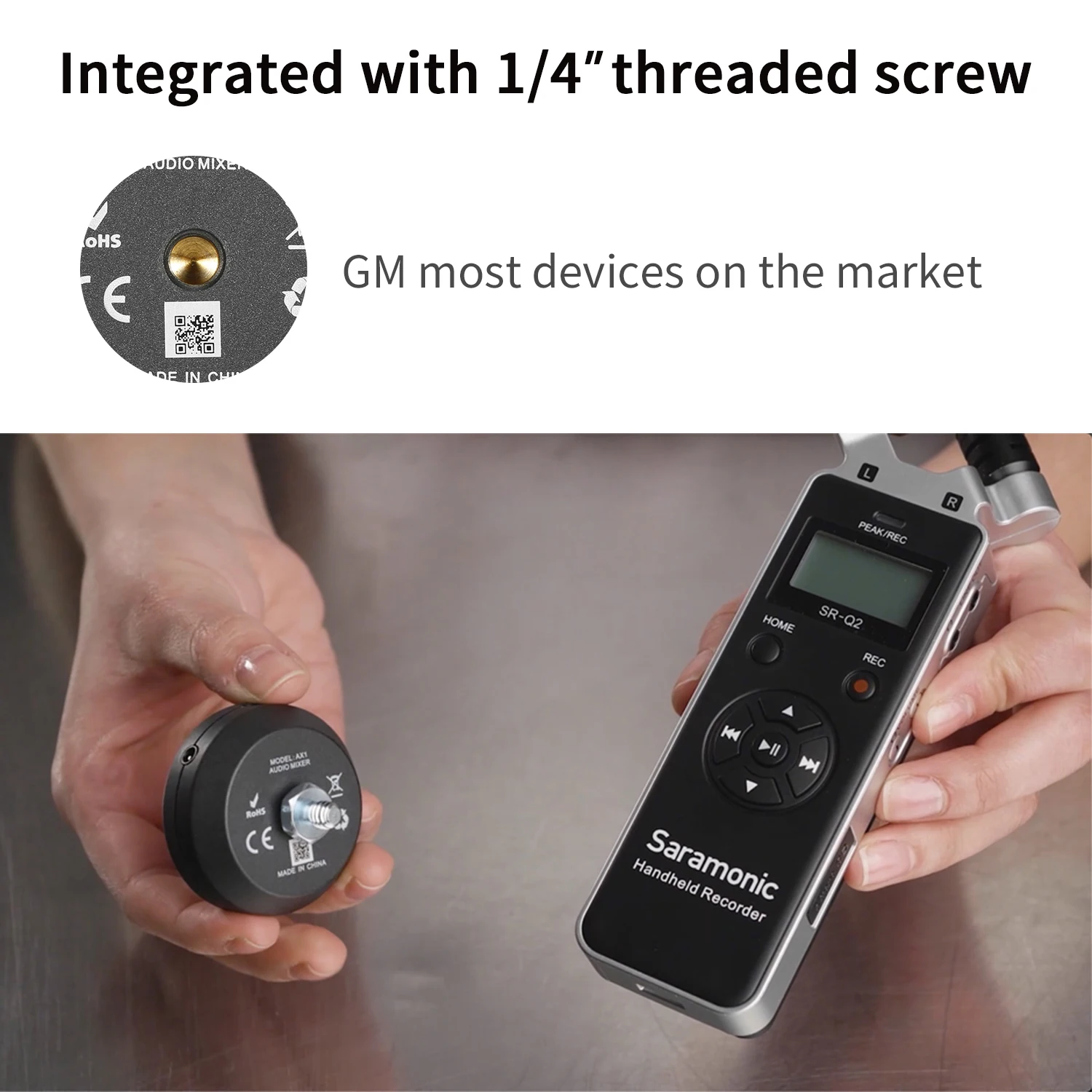 Adaptador de Áudio Canais sem Bateria para Dslr Câmera de Vídeo sem Espelho Gravadores de Smartphones Adaptador com Microfone de 2 Saramonic Ax1 - Image 2