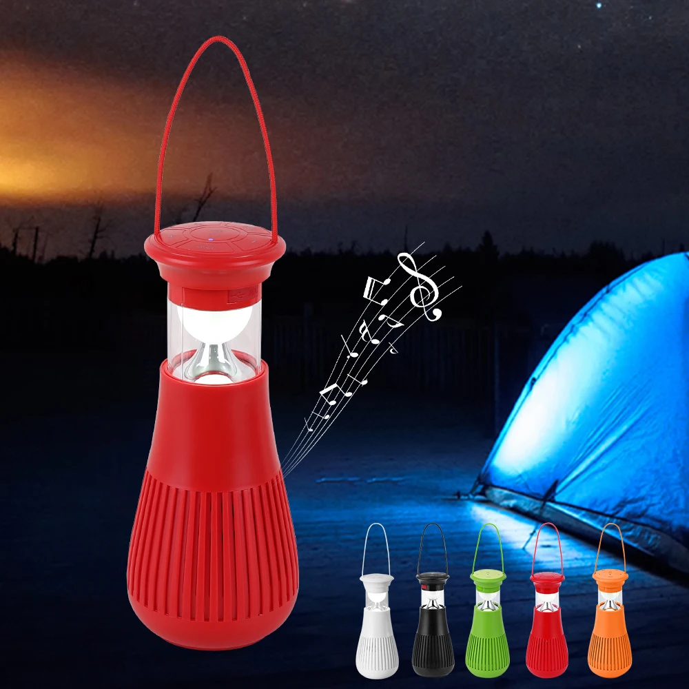 

portable lantern camping light outdoor lamp with bluetooth speaker USB rechargeable led tent lamp waterproof IP45 colorful RGB