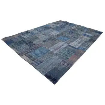 

251x351 Cm Blue Handmade Patchwork Rug-8x11 Ft