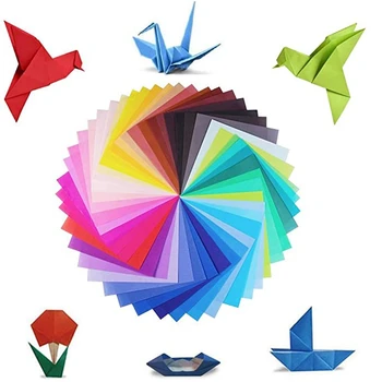 

Origami Paper, 300 Sheets Double-Sided, Origami Paper in 50 Vivid Colors, Origami Paper for Art and Craft Projects