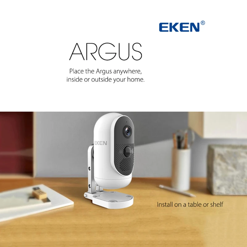IP камера EKEN Argus WiFi с аккумулятором и углом обзора 140 ° 1080P|Видеокамеры 360 °| |