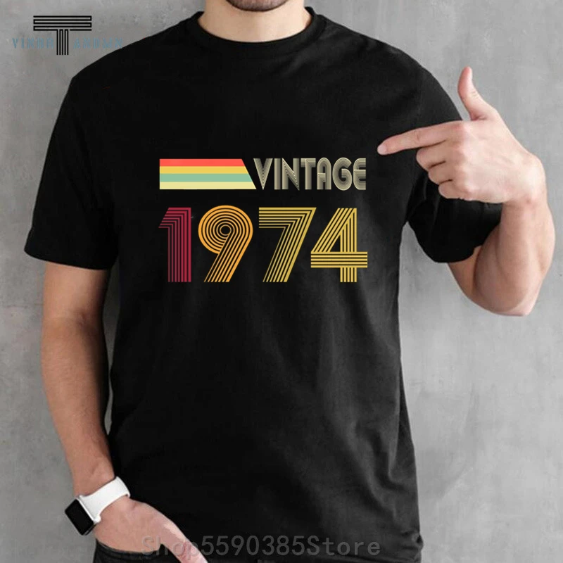 Camiseta одежда 70-х годов Винтажная Футболка 1974 Ретро футболка для новорожденных в
