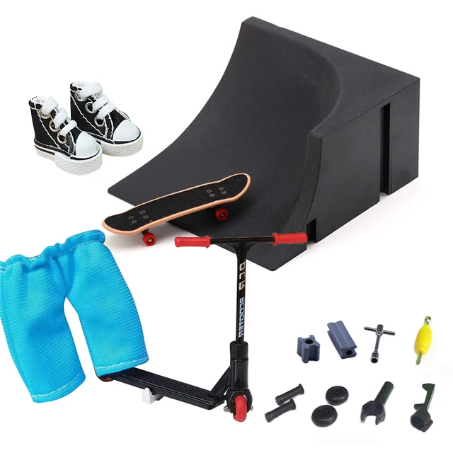 Mini Scooter Finger Skatepark Fingerboard Skate Ramp Parts Sets Skateboard Tech Fingertip BMX Bikes Kit Deck Toys Novelty Gifts 6