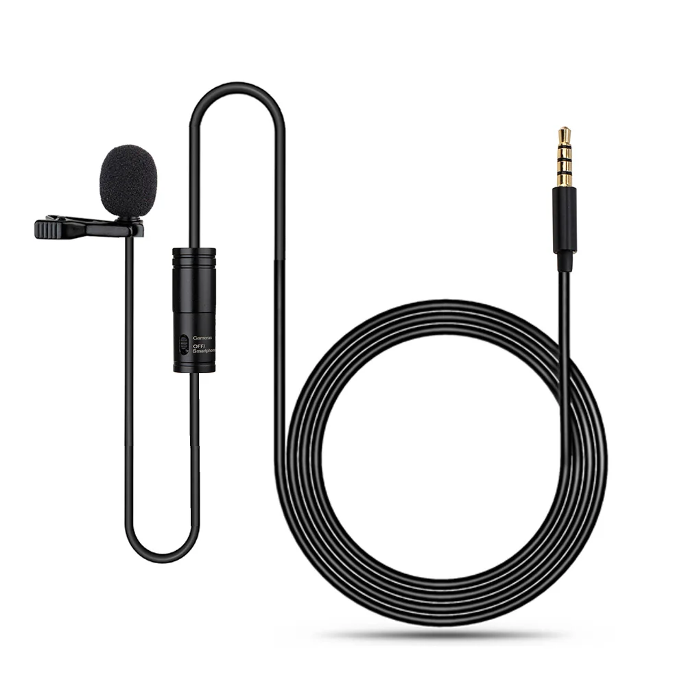 JAYETE Mini Lavalier Tie Microphone Omnidirectional 3.5mm Jack Clip-on Collar Mic For DSLR Cameras Computer Mobile Phone | Электроника